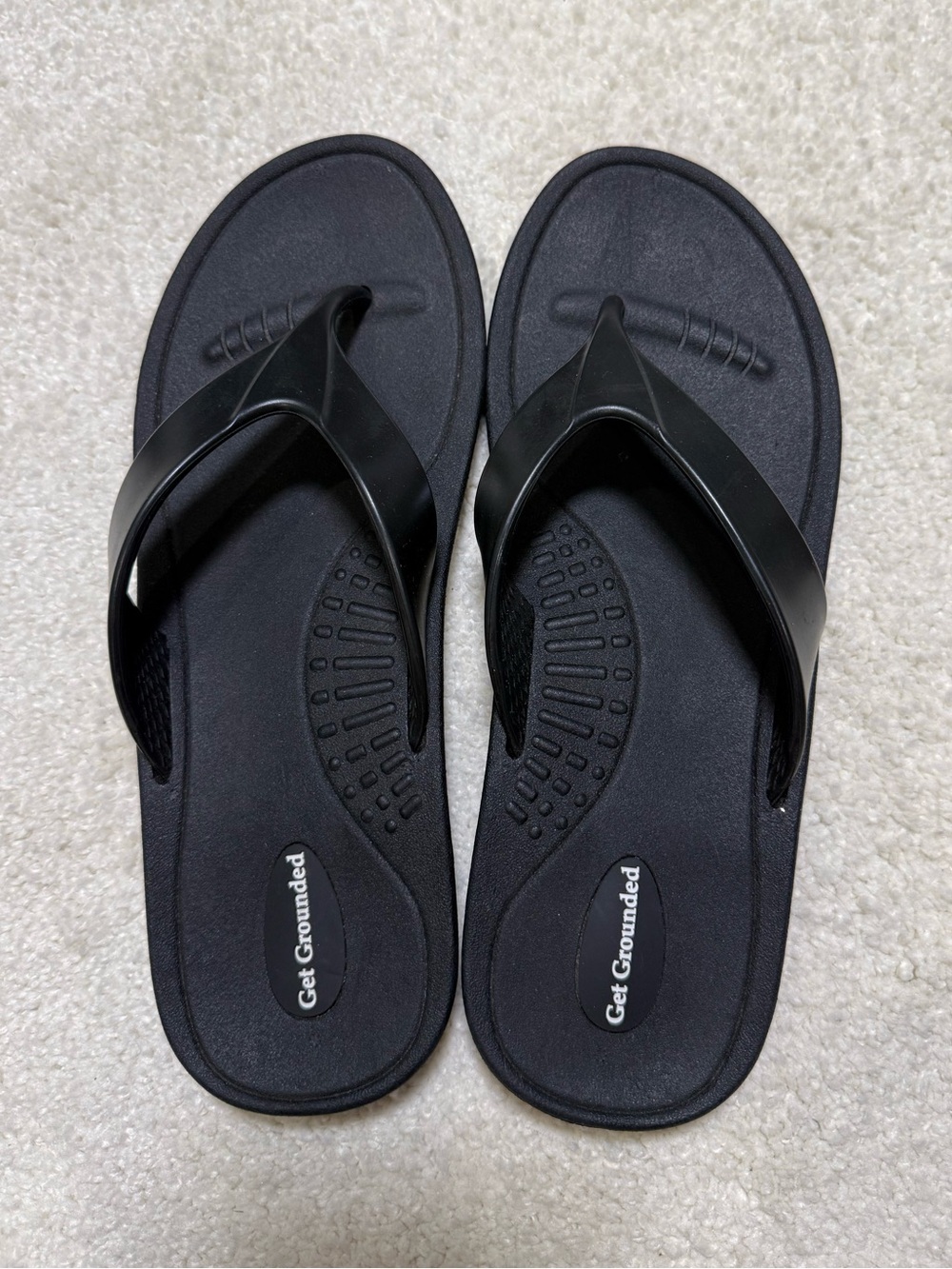 Get Grounded Footwear Grounding Earthing Flip Flops Black Comfort Sandals 9 10